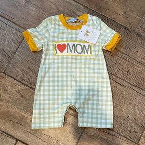 Green and Yellow Gingham Baby Romper
